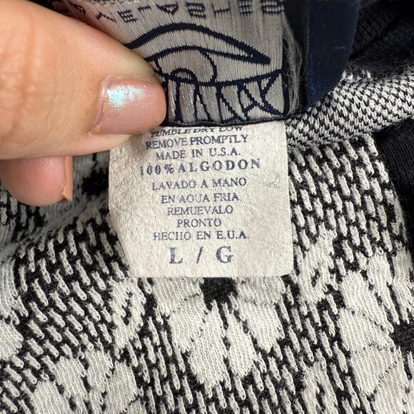 Vintage Camelashes Black and White Floral Daisy Knit Shirt Size Large - Picture 5 of 8